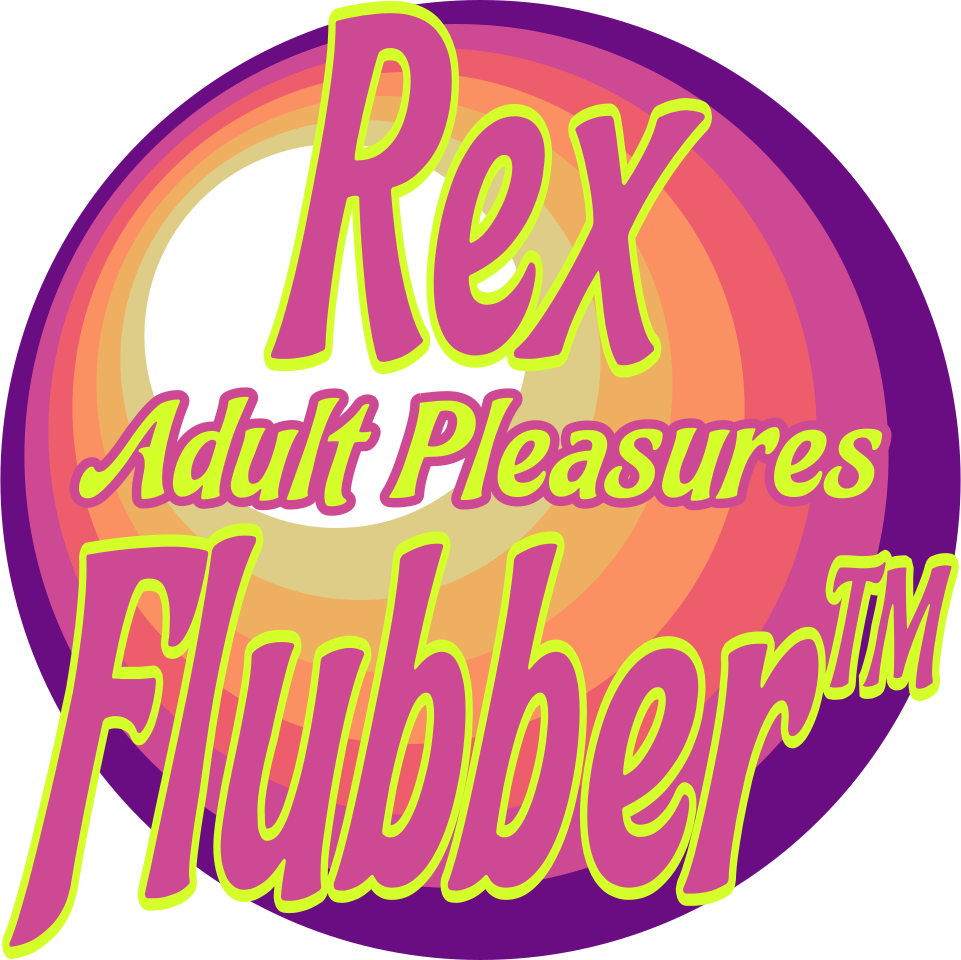 Rex Flubber Adult Toys logo — retro sunburst wordmark